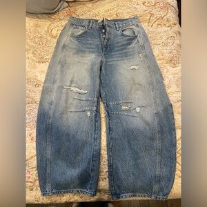 We the Free Good Luck Mid-Rise Barrel Jeans